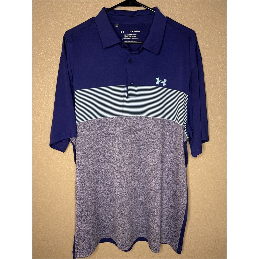 Under Armour Men's Polo XL Blue Turquoise The Playoff Polo